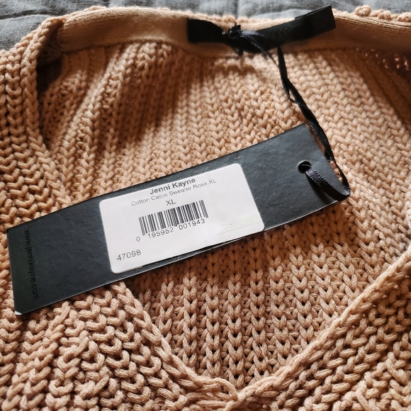 Jenni Kayne Pink V-Neck Sweater Ribbed Knit - Picture 6 of 6